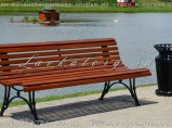Скамейки из лиственницы на стальных опорах с чугуном и ковкой СК16л-2 / Краснодар