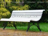 Скамейки из лиственницы на стальных опорах с чугуном и ковкой СК16л-2 / Краснодар