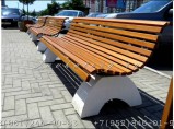 Бетонные скамейки с сиденьем из лиственницы СБл-2-2 / Краснодар