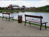 Скамейки 1,8 метра из лиственницы и профильной трубы СТ40л-1,8Д / Краснодар