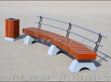 Радиусные скамейки со спинкой на бетонных опорах СБлв-рТ / Краснодар