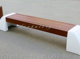 Скамья без спинки из массивного бруса дерева и бетона СБл-22Б. / Краснодар