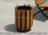 Урны уличные из дерева лиственницы на металлокаркасе УМл-2 / Краснодар