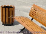 Урны уличные из дерева лиственницы на металлокаркасе УМл-2 / Краснодар
